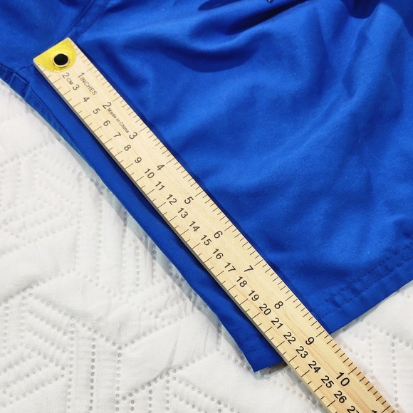 Nike Swim Trunks Mens tri-color blue Shorts Drawstrings Embroidered Swoosh M - Picture 12 of 12